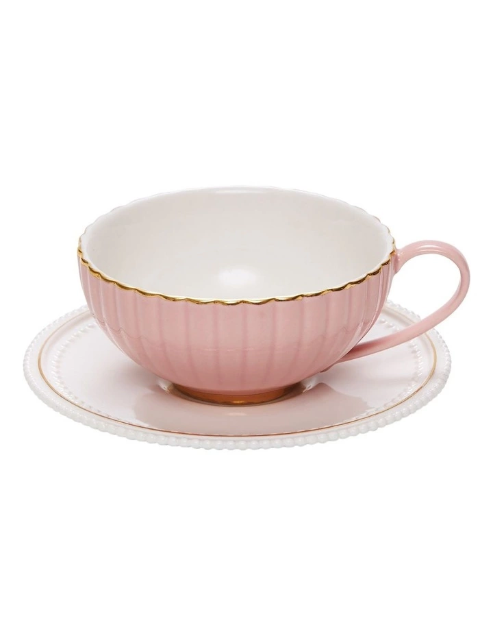 Salt&Pepper ECLECTIC 250ml 6pc Tea Cup and Saucer Set Pink 2 Salt&Pepper ECLECTIC 250ml 6pc Tea Cup and Saucer Set Pink - Image 2