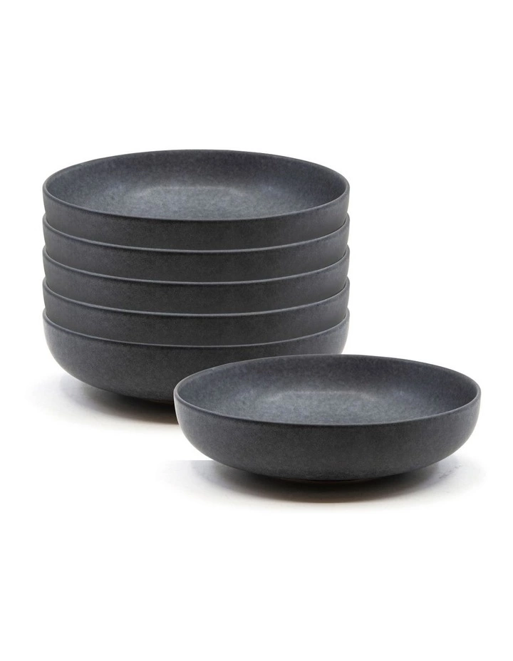 Salt&Pepper Hue Soup Bowl 20cm - Black - Set of 6 1 Salt&Pepper Hue Soup Bowl 20cm - Black - Set of 6