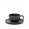 Salt&Pepper Hue Tea Cup and Saucer Set 200ml/15.5cm - Black - Set of 6