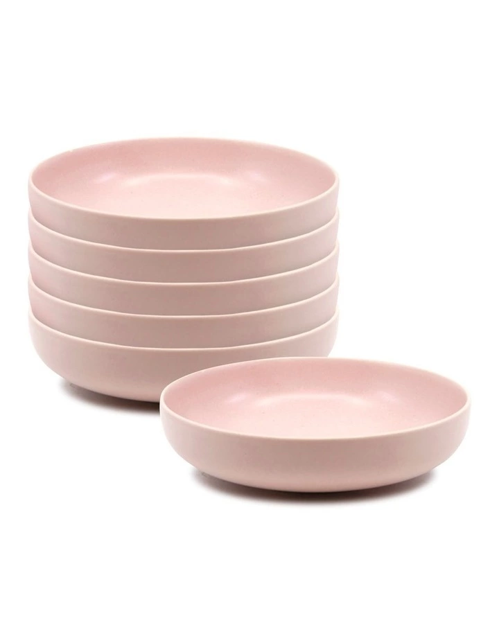 Salt&Pepper Hue 20cm Set of 6 Soup Bowl Pink 1 Salt&Pepper Hue 20cm Set of 6 Soup Bowl Pink