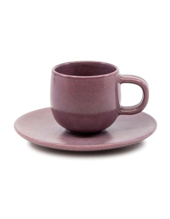 Salt&Pepper Hue Espresso Cup and Saucer Set 85ml/12cm - Purple - Set of 6 2 Salt&Pepper Hue Espresso Cup and Saucer Set 85ml/12cm - Purple - Set of 6 - Image 2