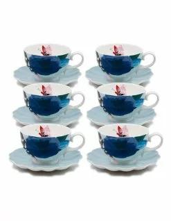 Salt&Pepper Willow Tea Cup & Saucer 240ml - Petal - Set of 6