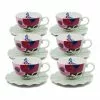 Salt&Pepper Willow Tea Cup & Saucer 240ml - Flute - Set of 6