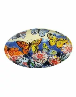 Robert Gordon x Bromley Bromley Oval Platter - Butterfiles Dip Painted 3