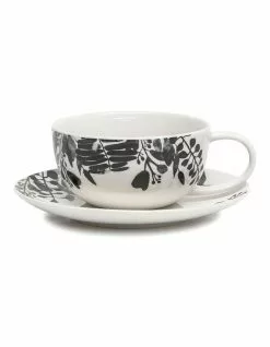 Salt&Pepper Neri 250ml/15cm Tea Cup & Saucer Set Black/White