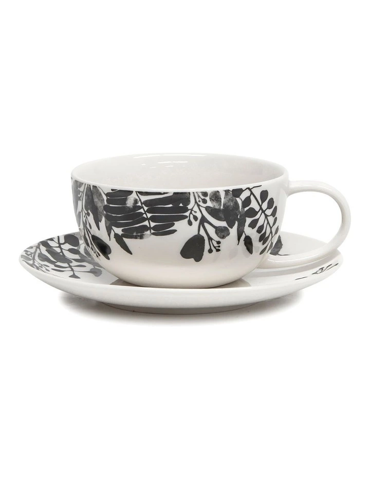 Salt&Pepper Neri 250ml/15cm Tea Cup & Saucer Set Black/White 1 Salt&Pepper Neri 250ml/15cm Tea Cup & Saucer Set Black/White