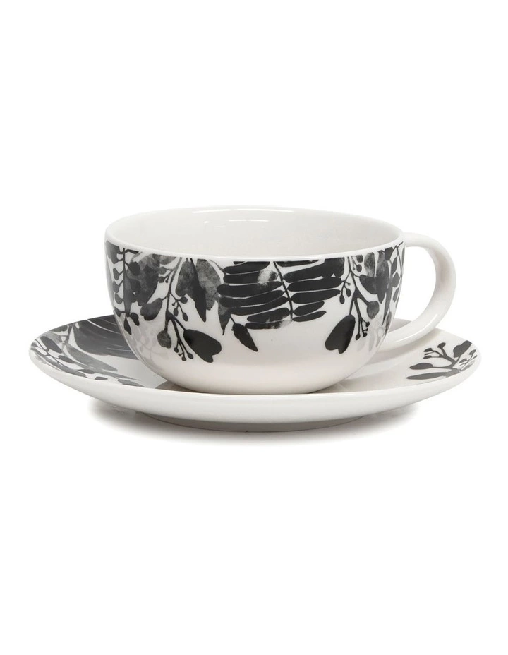 Salt&Pepper Neri 250ml/15cm Tea Cup & Saucer Set Black/White 2 Salt&Pepper Neri 250ml/15cm Tea Cup & Saucer Set Black/White - Image 2