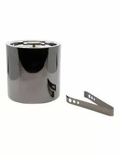 Salt&Pepper Kennedy Ice Bucket and Tong Set Black