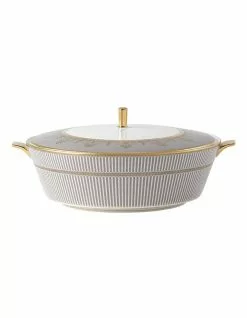 Wedgwood Anthemion Grey Covered Vegetable Dish