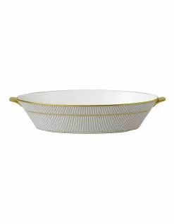 Wedgwood Anthemion 1.3L Oval Bowl Grey