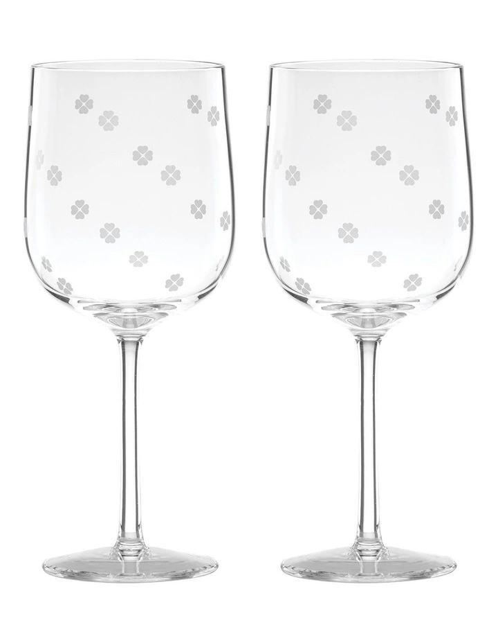 Kate spade new york Spade Clover Set of 2 Wine Glass 1 Kate spade new york Spade Clover Set of 2 Wine Glass