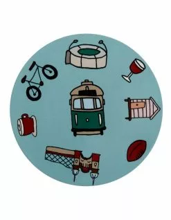 Maxwell & Williams Megan McKean Cities Ceramic 10.5cm Melbourne Round Coaster