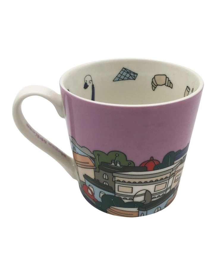 Maxwell & Williams Megan McKean Cities 430ml Paris Mug Gift Boxed Pink 2 Maxwell & Williams Megan McKean Cities 430ml Paris Mug Gift Boxed Pink - Image 2