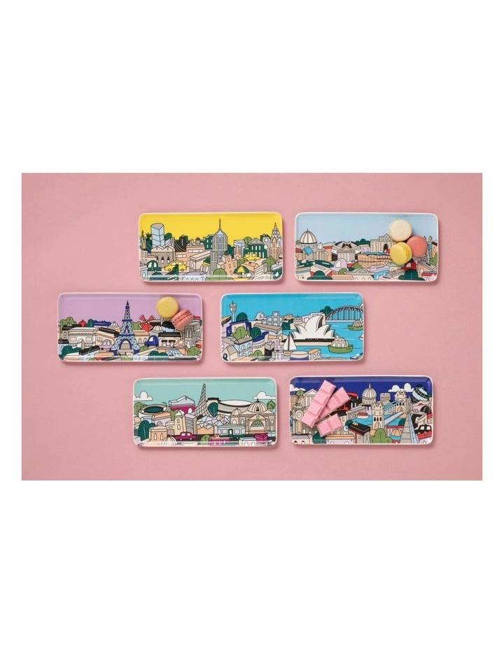 Maxwell & Williams Cities 25x12cm New York Rectangle Plate Gift Boxed Yellow 2 Maxwell & Williams Cities 25x12cm New York Rectangle Plate Gift Boxed Yellow - Image 2