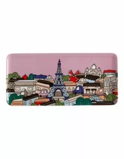 Maxwell & Williams Cities 25x12cm Paris Rectangle Plate Gift Boxed Pink