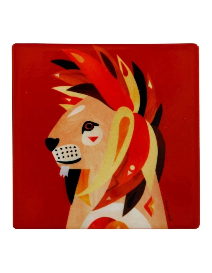 Maxwell & Williams Pete Cromer Wildlife Ceramic 9.5cm Lion Square Coaster 1 Maxwell & Williams Pete Cromer Wildlife Ceramic 9.5cm Lion Square Coaster