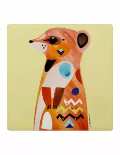 Maxwell & Williams Pete Cromer Wildlife Ceramic 9.5cm Meerkat Square Coaster
