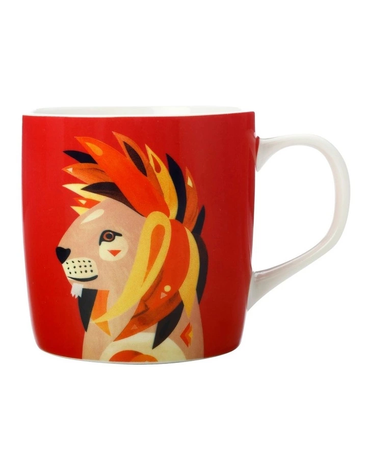 Maxwell & Williams Pete Cromer Wildlife 375ml Lion Mug Gift Boxed Red 1 Maxwell & Williams Pete Cromer Wildlife 375ml Lion Mug Gift Boxed Red