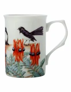 Maxwell & Williams Botanic Gardens Victoria Garden Friends 300ml Willy Wagtail Mug Gift Boxed White