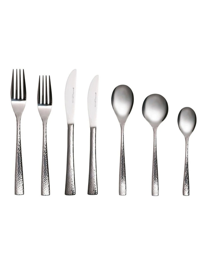 Maxwell & Williams Wayland Hammered 42 Piece Cutlery Set Silver 1 Maxwell & Williams Wayland Hammered 42 Piece Cutlery Set Silver