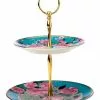Maxwell & Williams Teas & C's Silk Road 2-Tier Gift Boxed Cake Stand Aqua