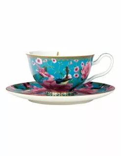 Maxwell & Williams Teas & C's Silk Road 200ml Gift Boxed Footed Cup & Saucer Set Aqua