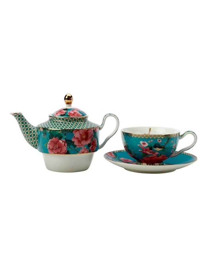 Maxwell & Williams Teas & C's Silk Road 380ml Teapot Tea for One with Infuser Aqua 2 Maxwell & Williams Teas & C's Silk Road 380ml Teapot Tea for One with Infuser Aqua - Image 2