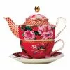 Maxwell & Williams Teas & C's Silk Road 380ml Teapot Tea for One with Infuser Red