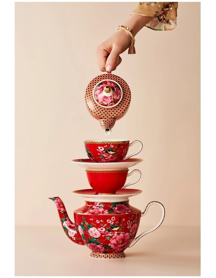 Maxwell & Williams Teas & C's Silk Road 380ml Teapot Tea for One with Infuser Red 5 Maxwell & Williams Teas & C's Silk Road 380ml Teapot Tea for One with Infuser Red - Image 5