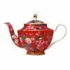 Maxwell & Williams Teas & C's Silk Road 1L Teapot Tea for One with Infuser Red