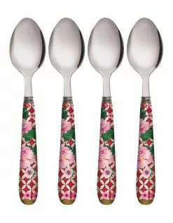 Maxwell & Williams Teas & C's Silk Road Set of 4 Teaspoon Red