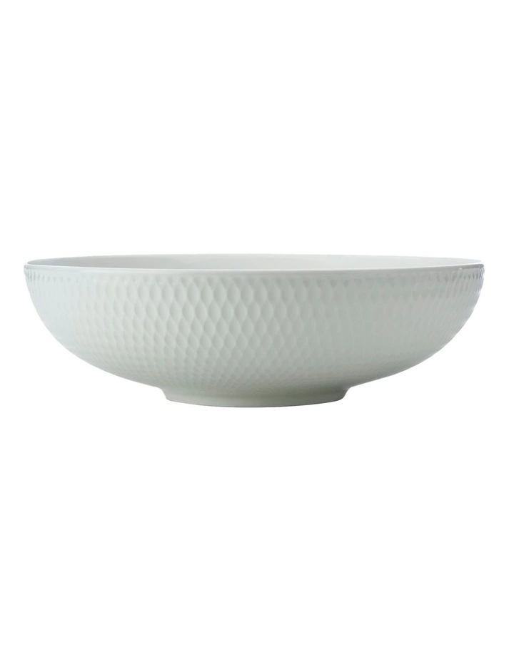 Maxwell & Williams White Basics Diamonds 25cm Round Serving Bowl White 1 Maxwell & Williams White Basics Diamonds 25cm Round Serving Bowl White