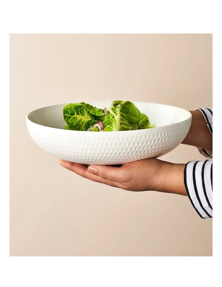 Maxwell & Williams White Basics Diamonds 28cm Round Serving Bowl White 2 Maxwell & Williams White Basics Diamonds 28cm Round Serving Bowl White - Image 2