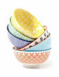 Cooper & Co Set of 6 Ceramic Viola 12cm Bowls Small