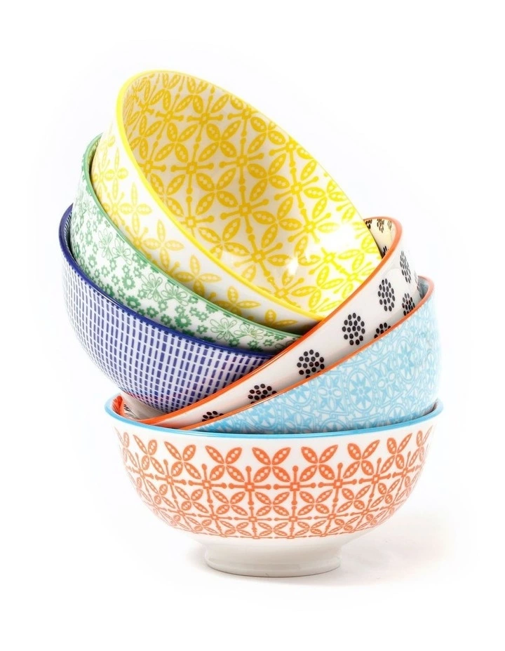 Cooper & Co Set of 6 Ceramic Viola 12cm Bowls Small 1 Cooper & Co Set of 6 Ceramic Viola 12cm Bowls Small