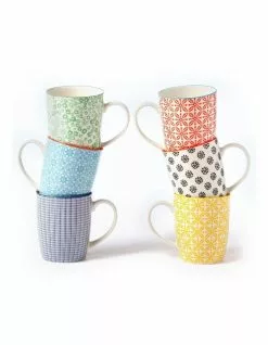Cooper & Co Set of 6 Ceramic Viola Mugs