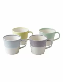 Royal Doulton 1815 Tapas 400ml Set of 4 Mugs Assorted Cool Colours