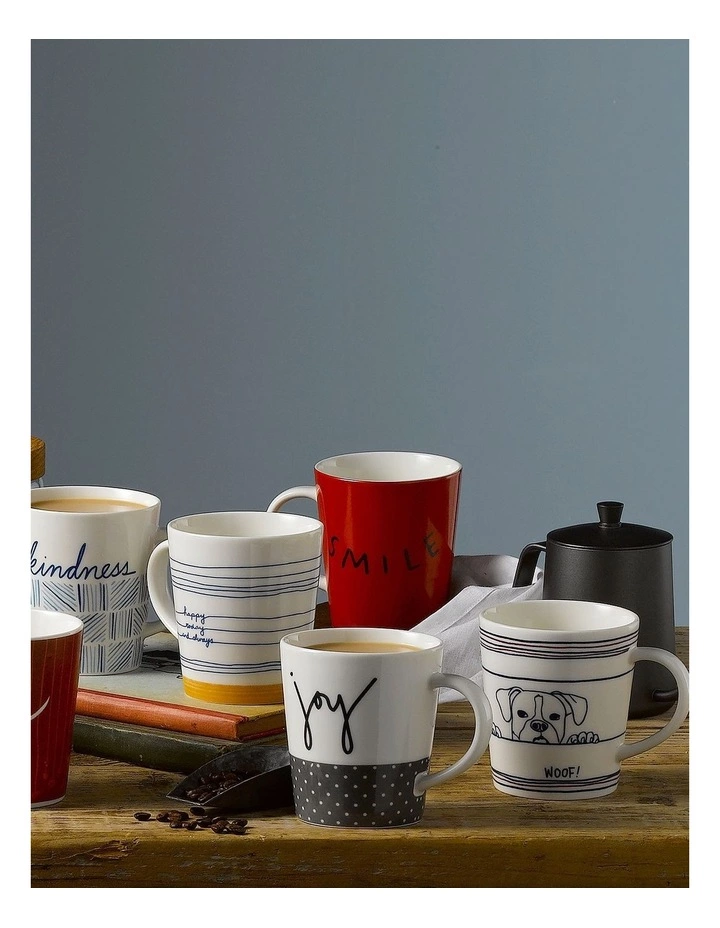 Royal Doulton Ellen DeGeneres Joy 450ml Mug White/Grey 2 Royal Doulton Ellen DeGeneres Joy 450ml Mug White/Grey - Image 2