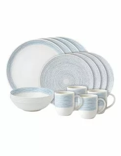 Royal Doulton Ellen DeGeneres 16pc Dining Set Polar Blue Dots