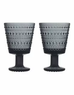 IITTALA Kastehelmi Universal Glass Set of 2 Dark Grey