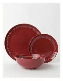 Heritage Avenue 12pc Dinner Set Crimson