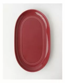 Heritage Avenue Oval Platter Red