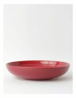 Heritage Avenue Shallow Serving Bowl Crimson