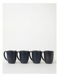 Vue Desert Bloom Set of 4 Mugs Midnight Blue
