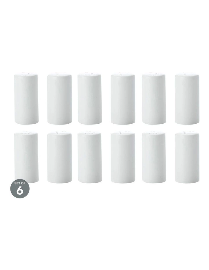 Maxwell & Williams White Basics Cylindrical Salt & Pepper Set of 6 1 Maxwell & Williams White Basics Cylindrical Salt & Pepper Set of 6