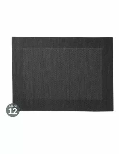 Maxwell & Williams Placemat Wide Border 45x30cm Charcoal Set of 12
