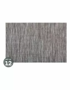Maxwell & Williams Placemat Lurex 45x30cm Grey Stripe Set of 12