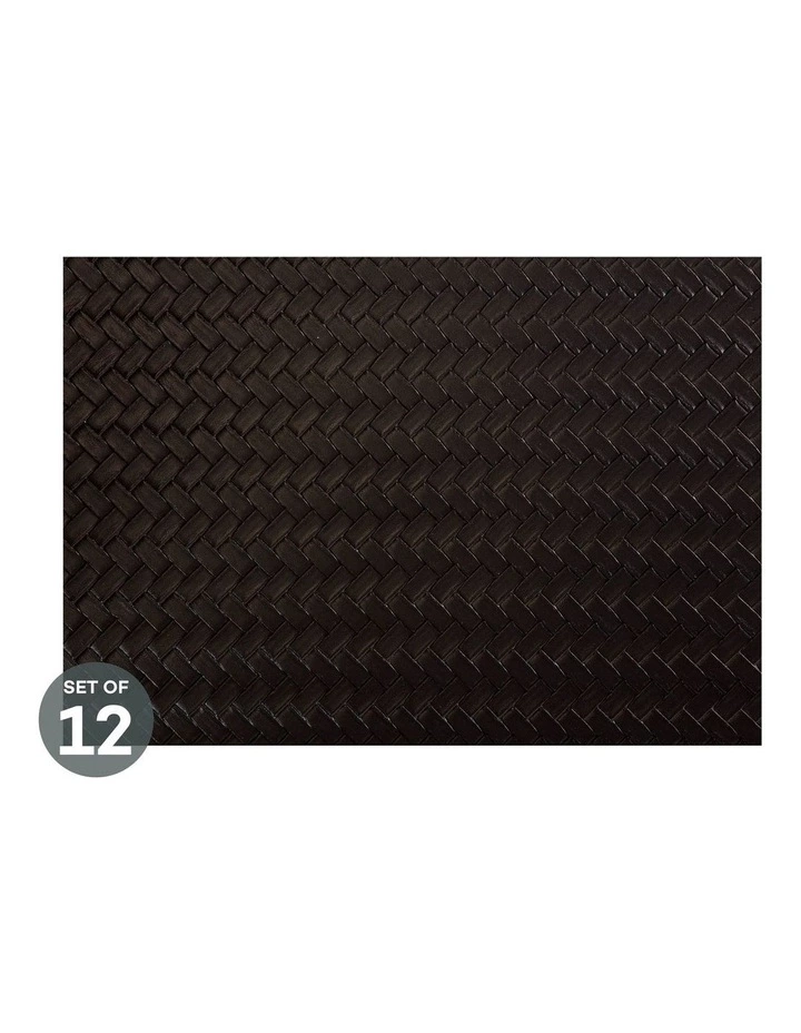 Maxwell & Williams Table Accents Leather Look Placemat 43x30cm Black Plait Set of 12 1 Maxwell & Williams Table Accents Leather Look Placemat 43x30cm Black Plait Set of 12