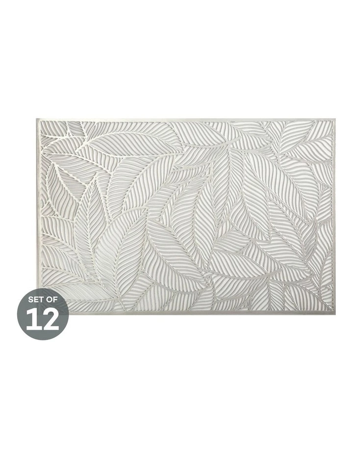 Maxwell & Williams Table Accents Cut-Out Placemat 45x30cm Leaf Silver Set of 12 1 Maxwell & Williams Table Accents Cut-Out Placemat 45x30cm Leaf Silver Set of 12