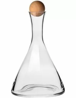 Krosno Connoisseur 1L Wine Decanter Beechwood Stopper Gift Boxed